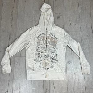 White affliction zip up